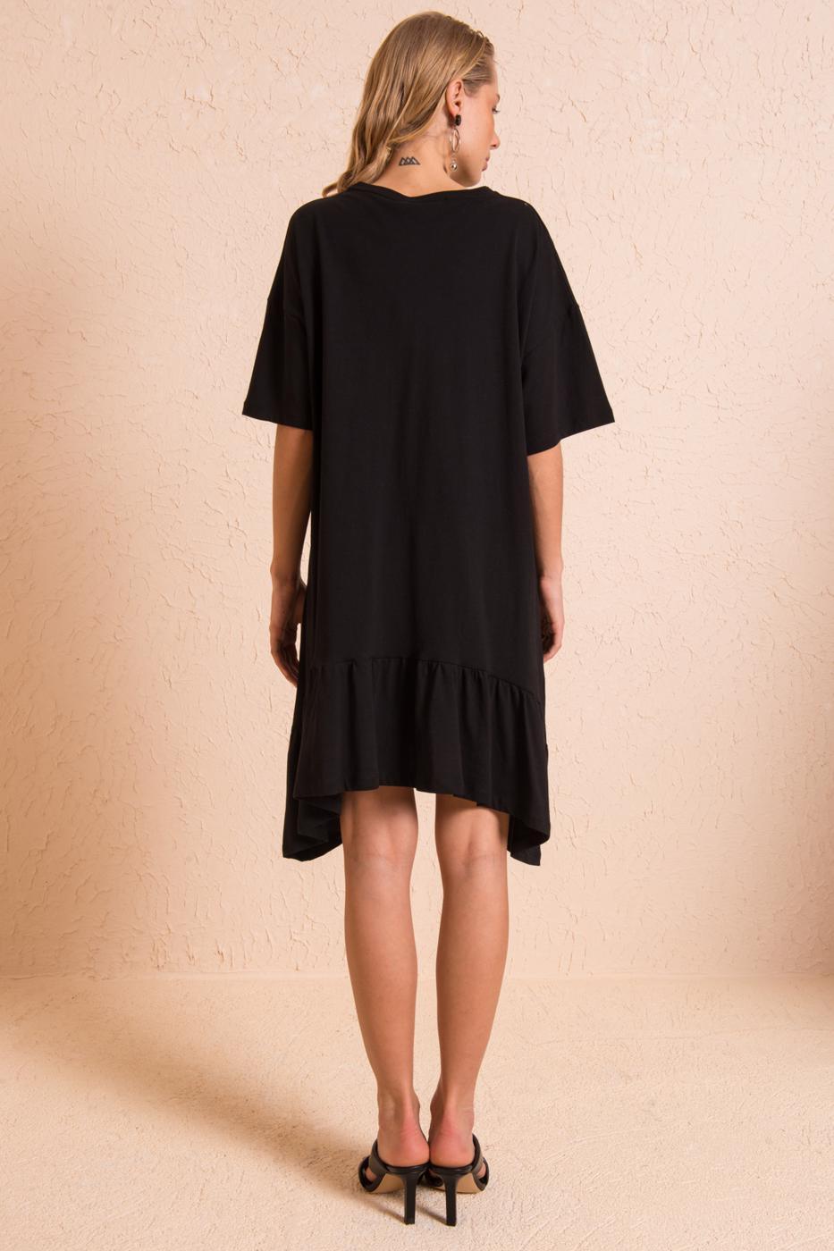 Asymmetrical Skirt Detailed Dress ZEFASH