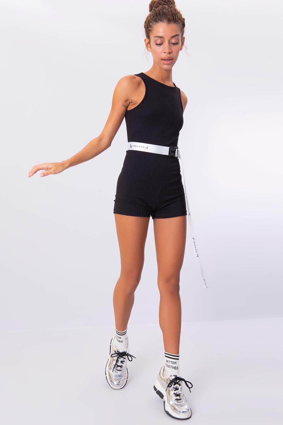 Back V-Neck Low-Cut Sleeveless Sports Jumpsuit Black / XS / 2 ZEFASH