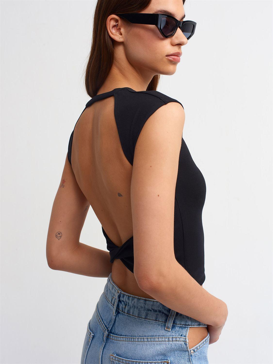 Backless Knotted T-Shirt ZEFASH