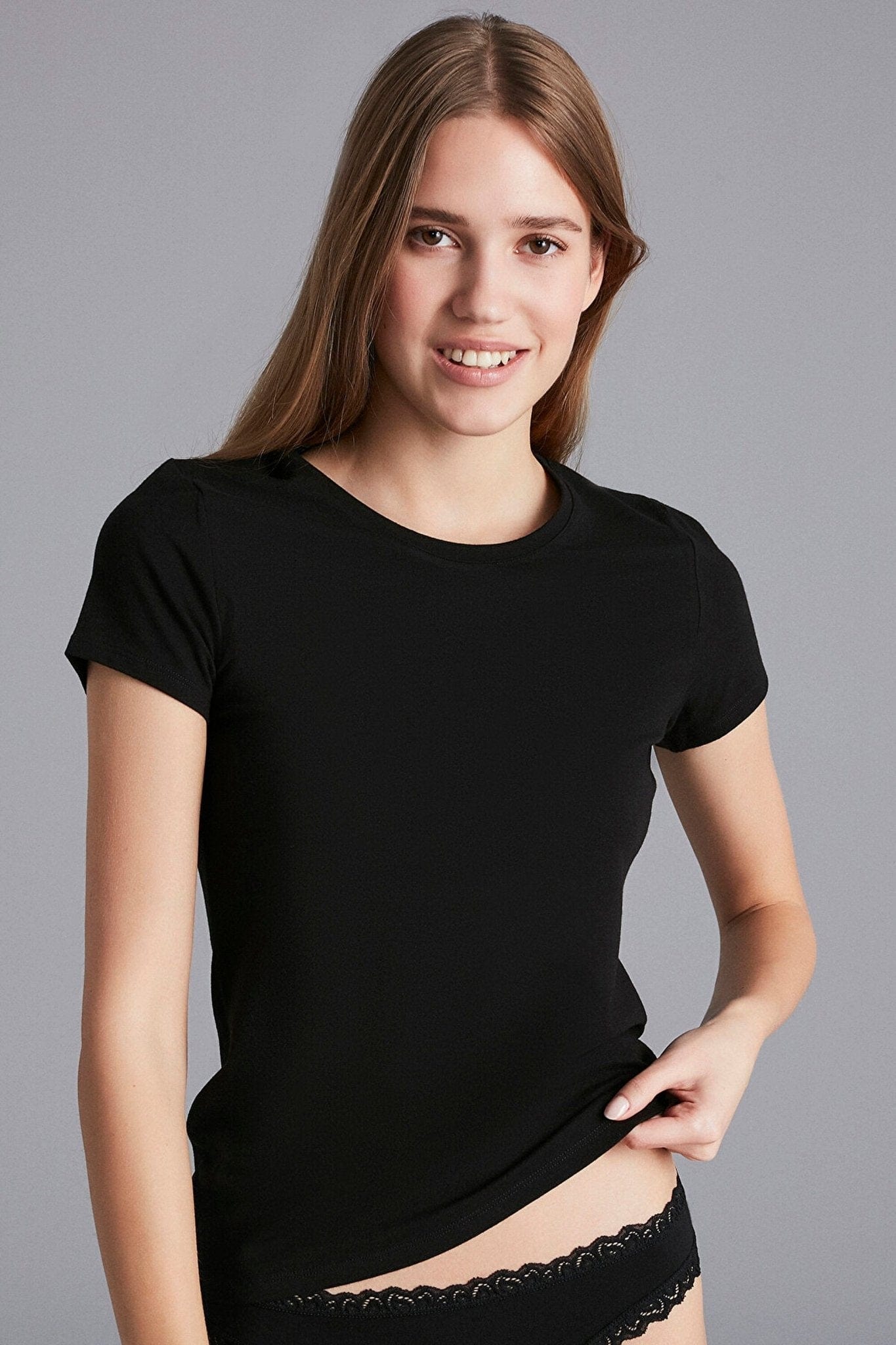 Black Short Sleeve Thermal T-Shirt