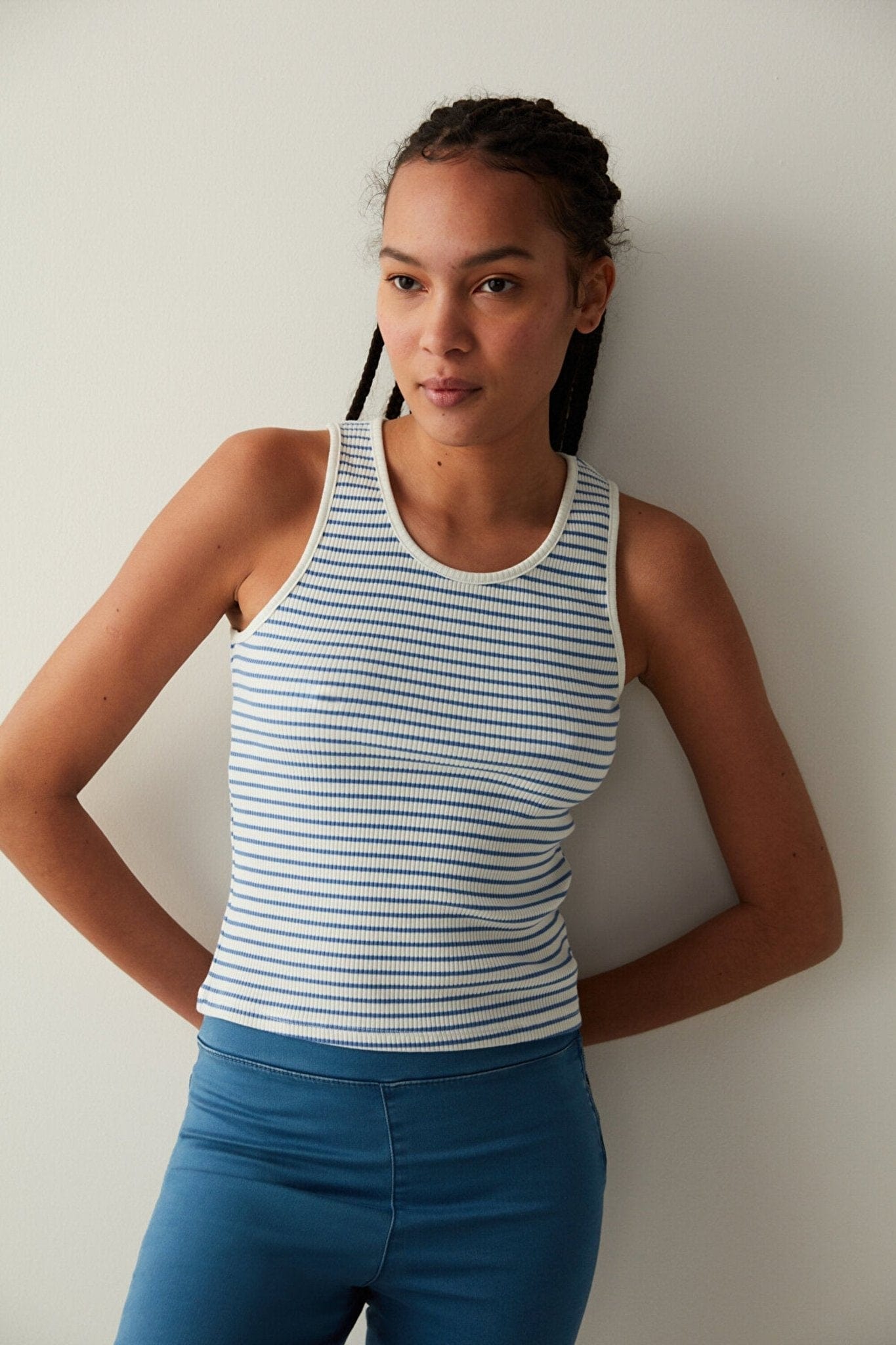 Blue Tank Top with Line Detail XS / 2 FLEXISB
