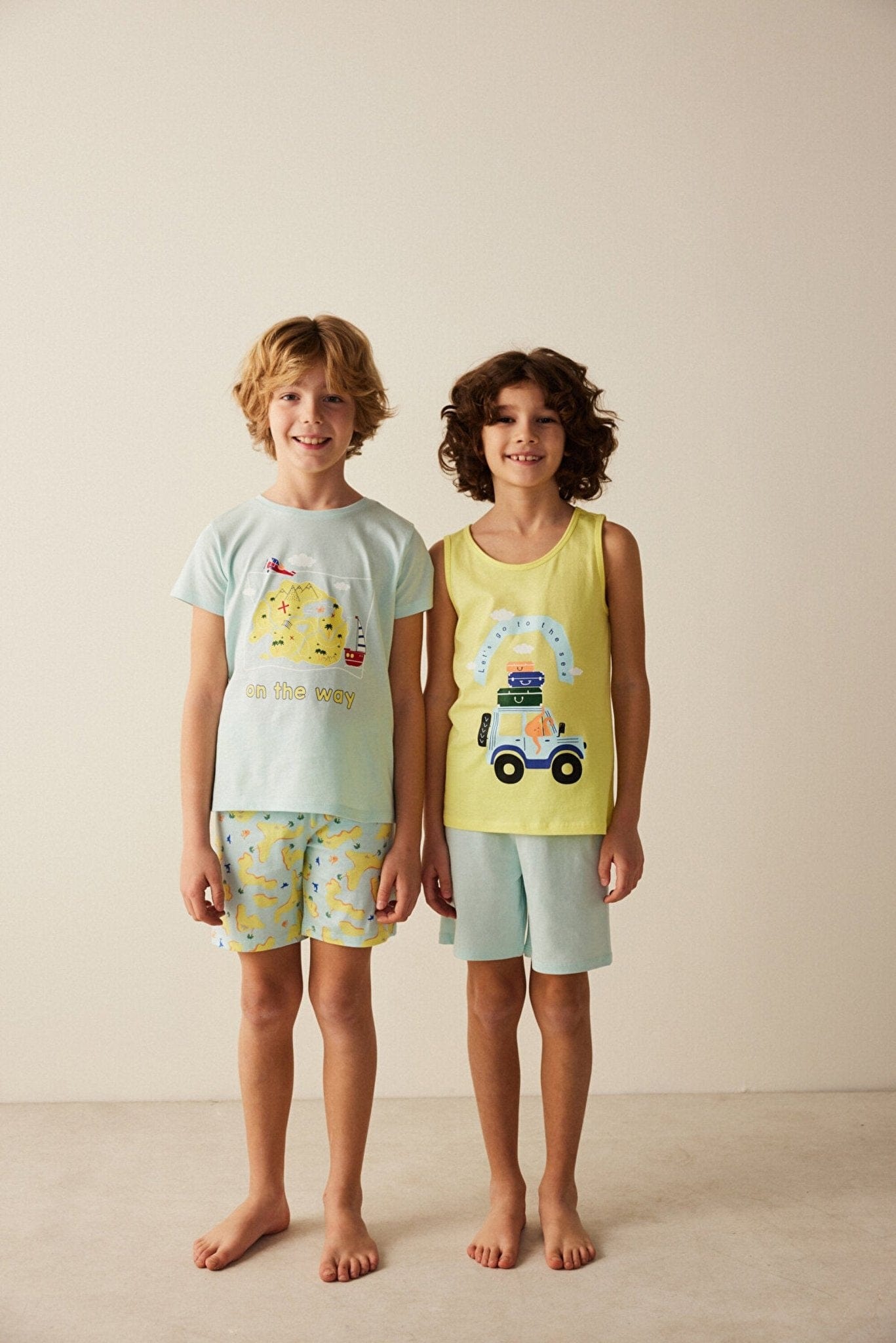 Boy's Travel Printed 2 Pajama Set FLEXISB