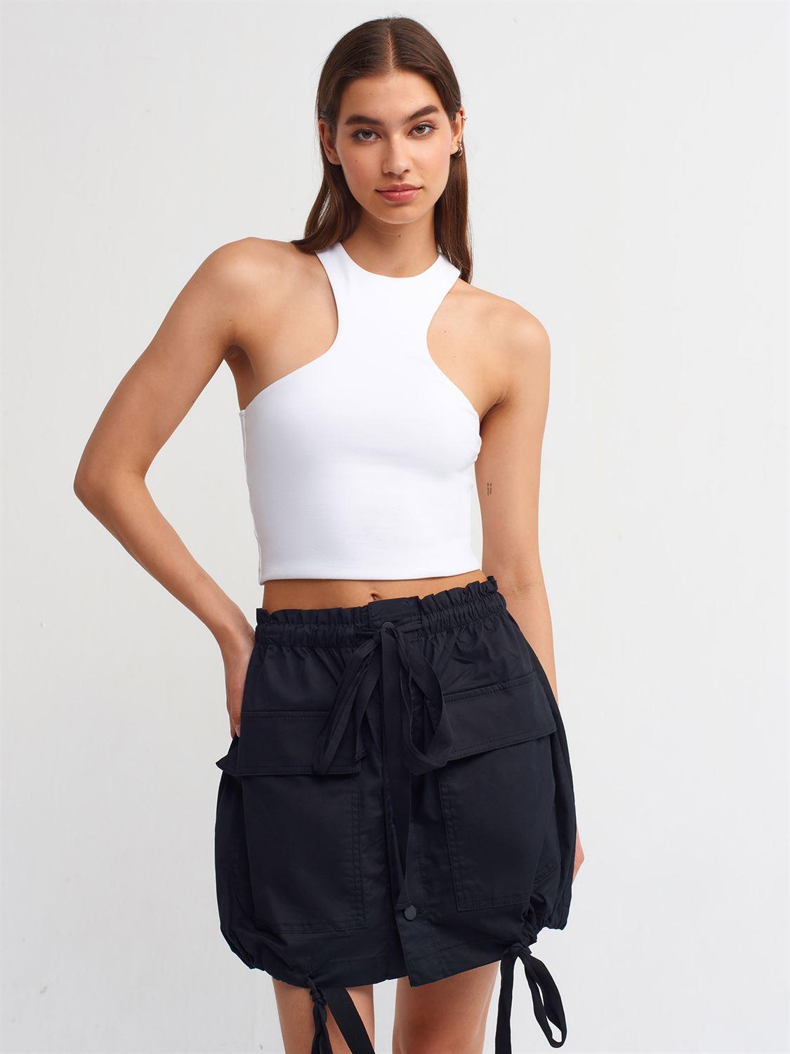 Cargo Pocket Skirt Black / L / 8 ZEFASH