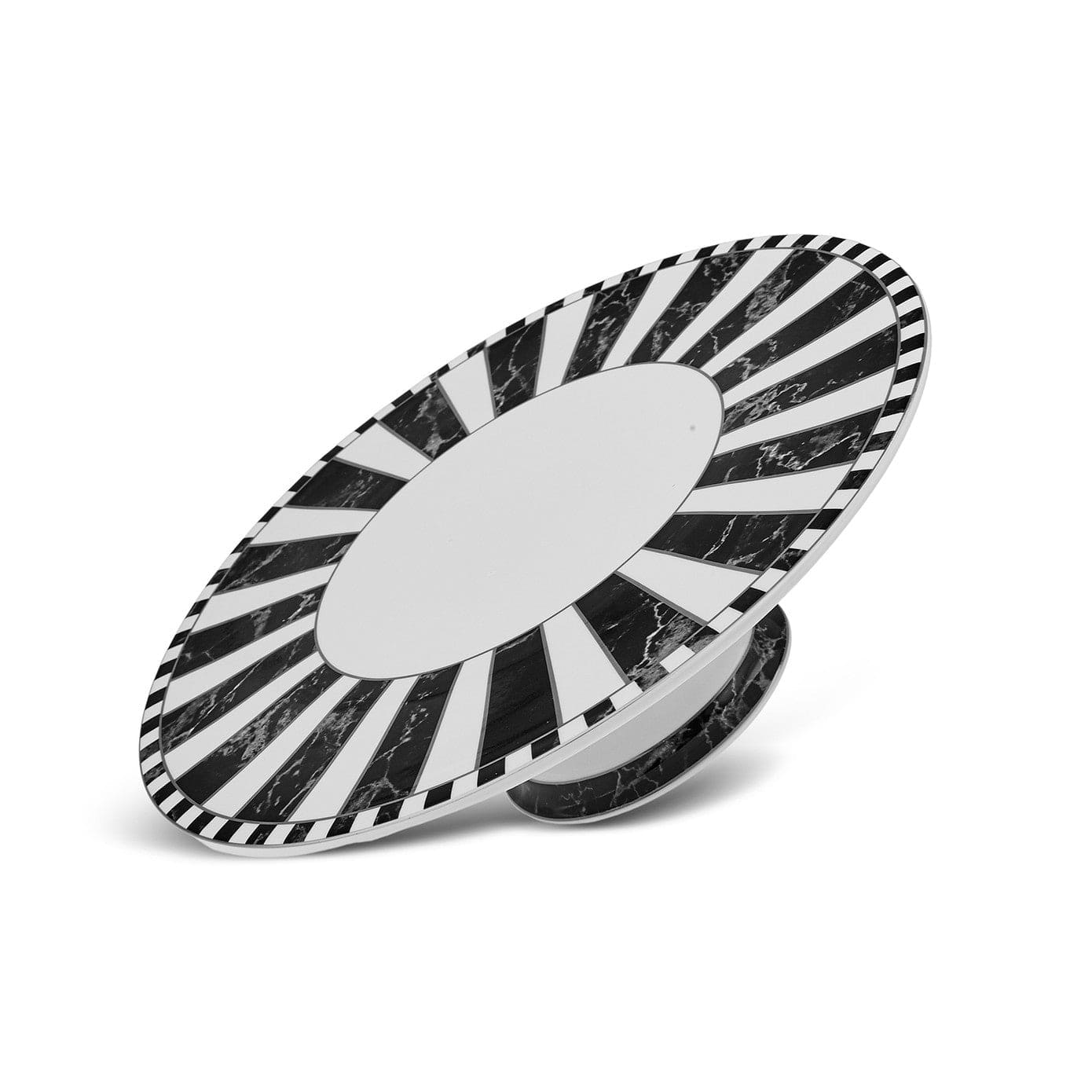 Checkered Footed Service Plate Karaca Home