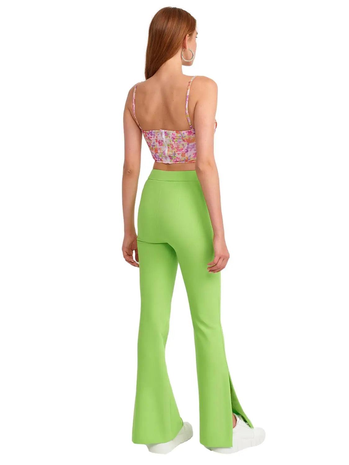 Flared Trousers With Slits ZEFASH