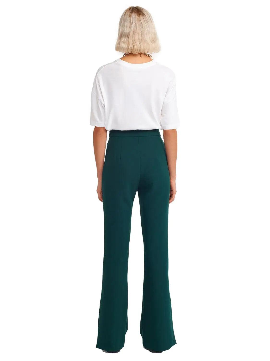 Flared Trousers With Slits ZEFASH