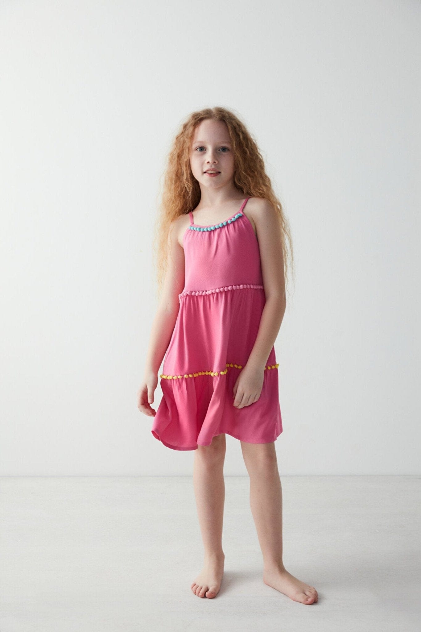 Girl's Colourful Pompom Dress 3-4 FLEXISB