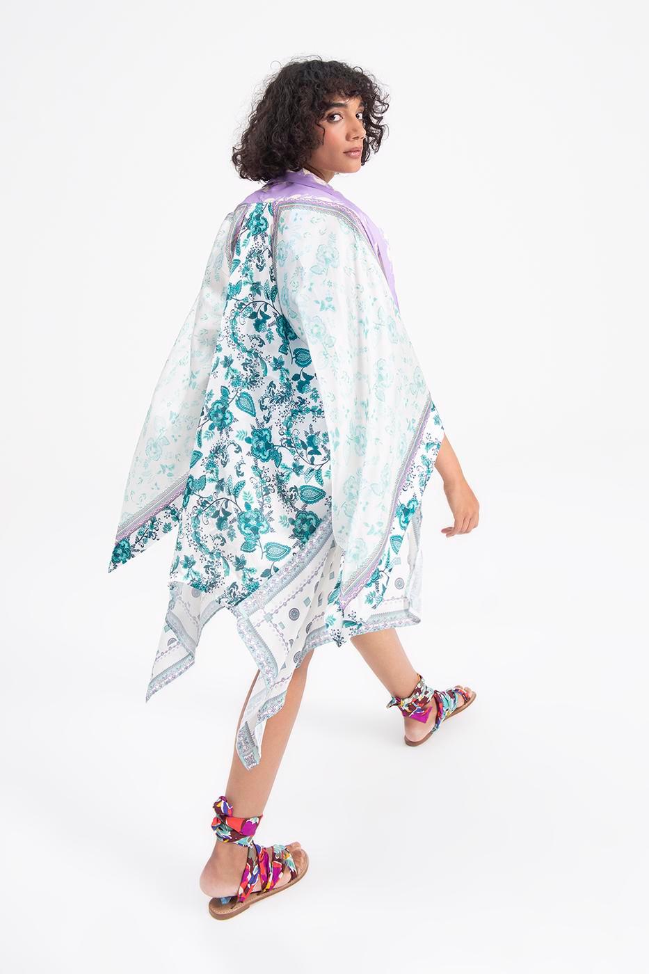 Handkerchief Edged Kimono Ecru / One Size ZEFASH