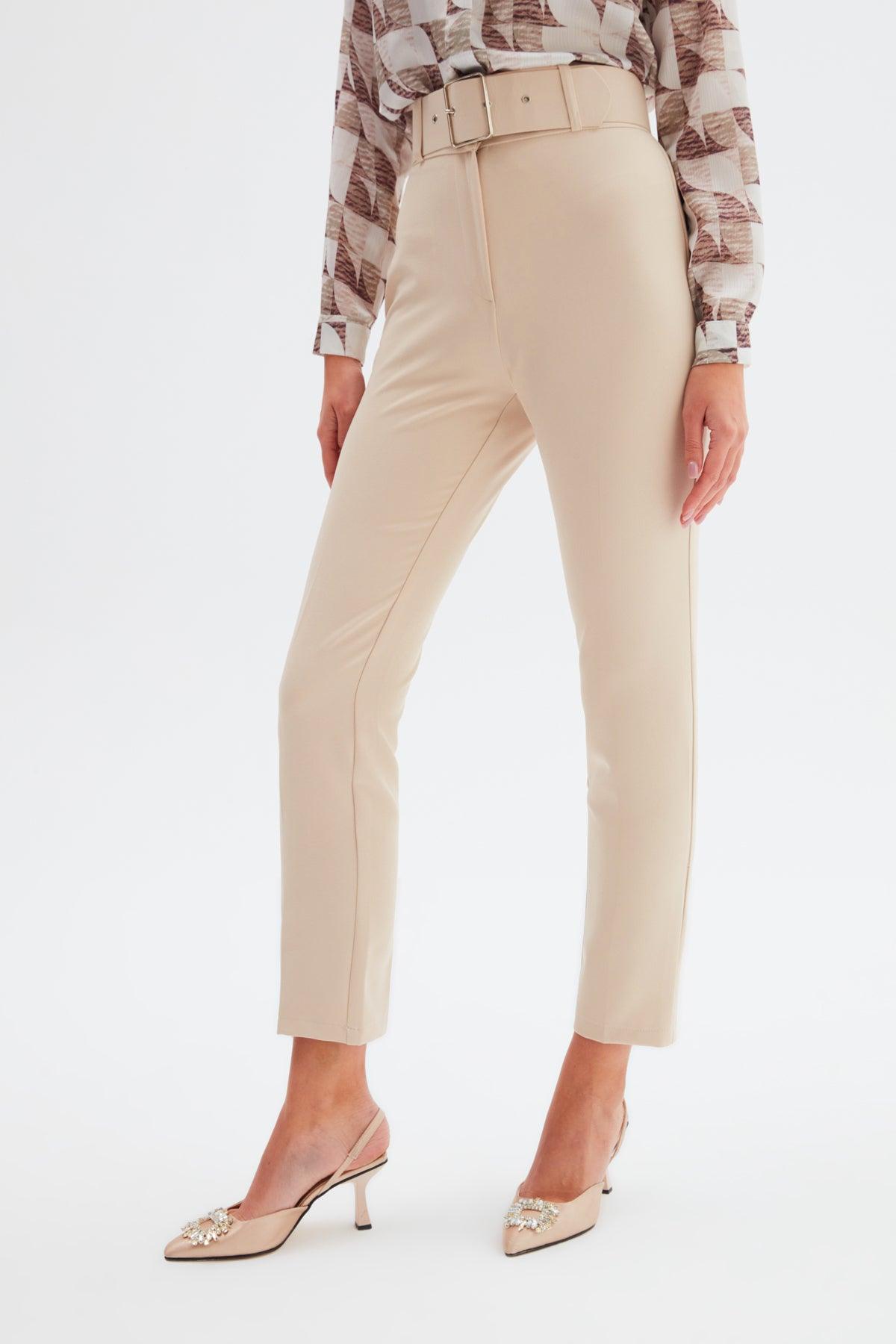 High Waist Belted Trousers ZEFASH