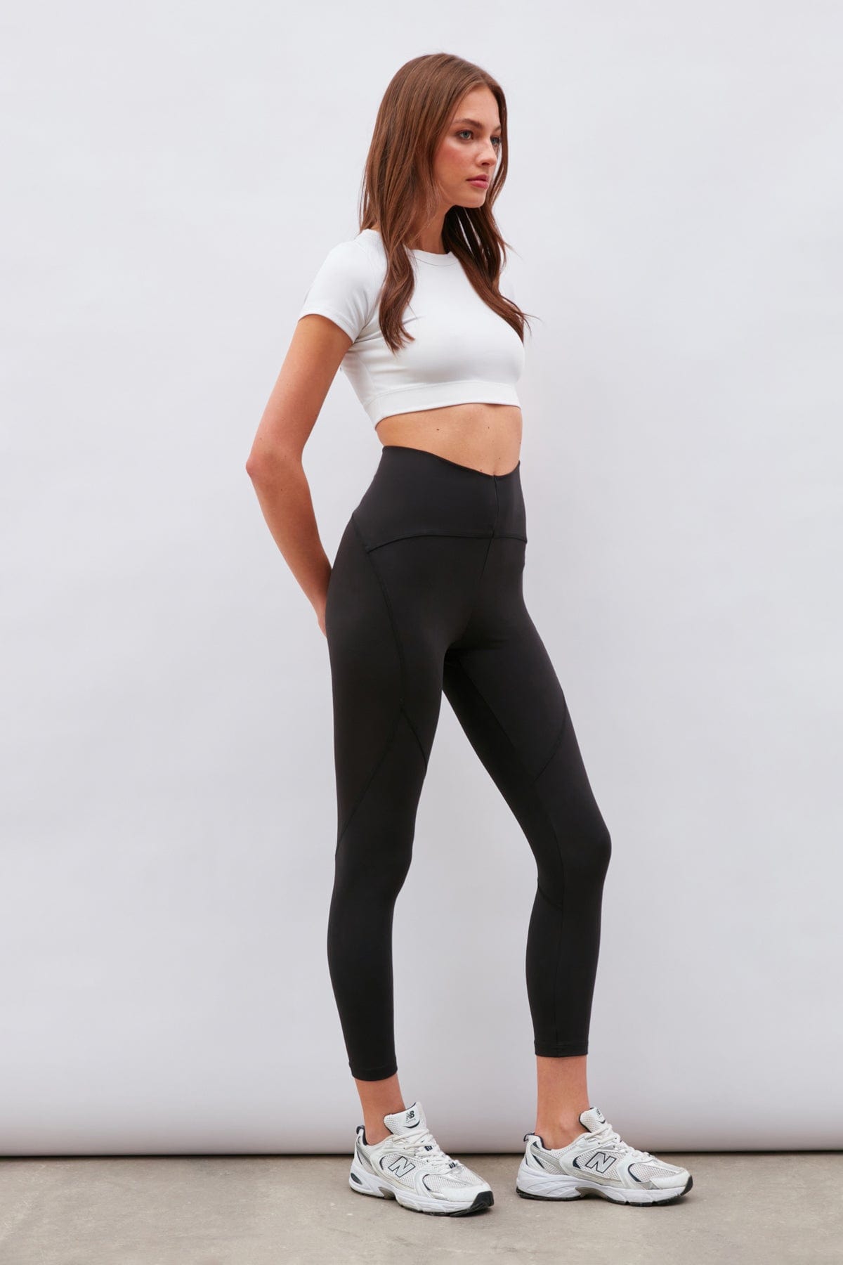 High Waist Leggings With Piping Detail ZEFASH