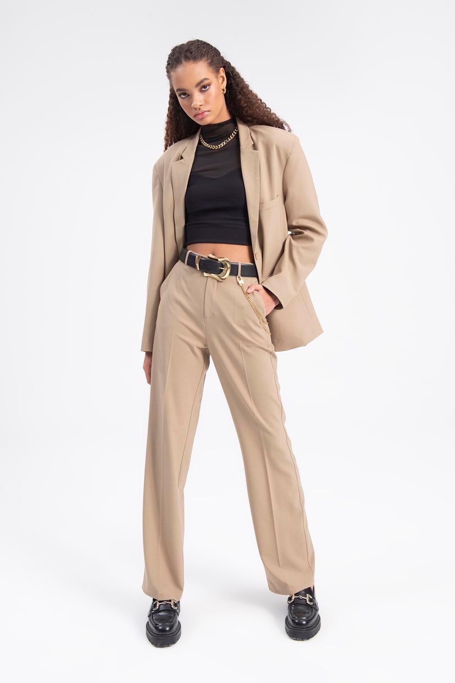 High Waist Pipe Trousers ZEFASH