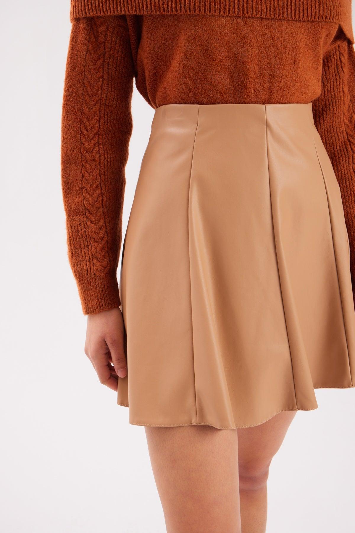 Leather Mini Skirt ZEFASH