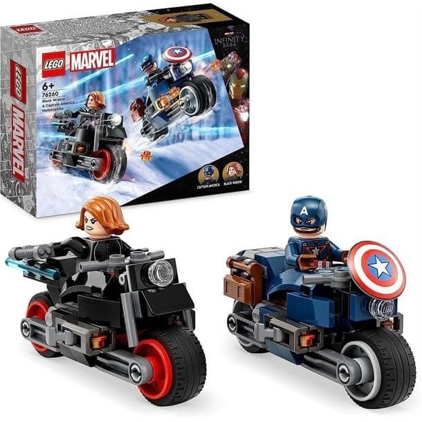 Lego Marvel Black Widow and Captain America Motorbikes 76260 LEGO