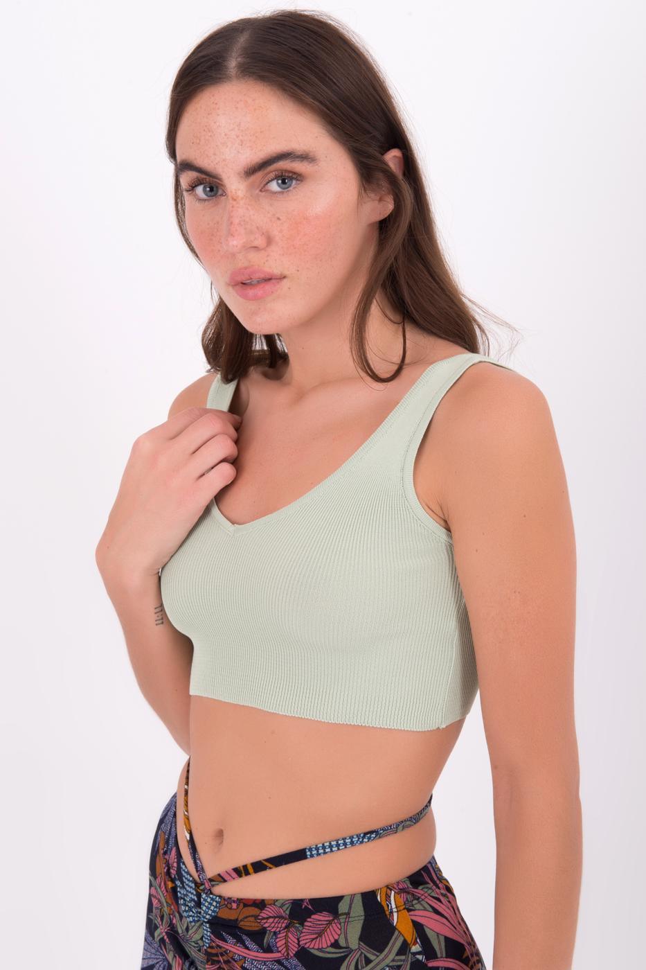 Low Back Knitted Bustier Green / XS / 2 ZEFASH