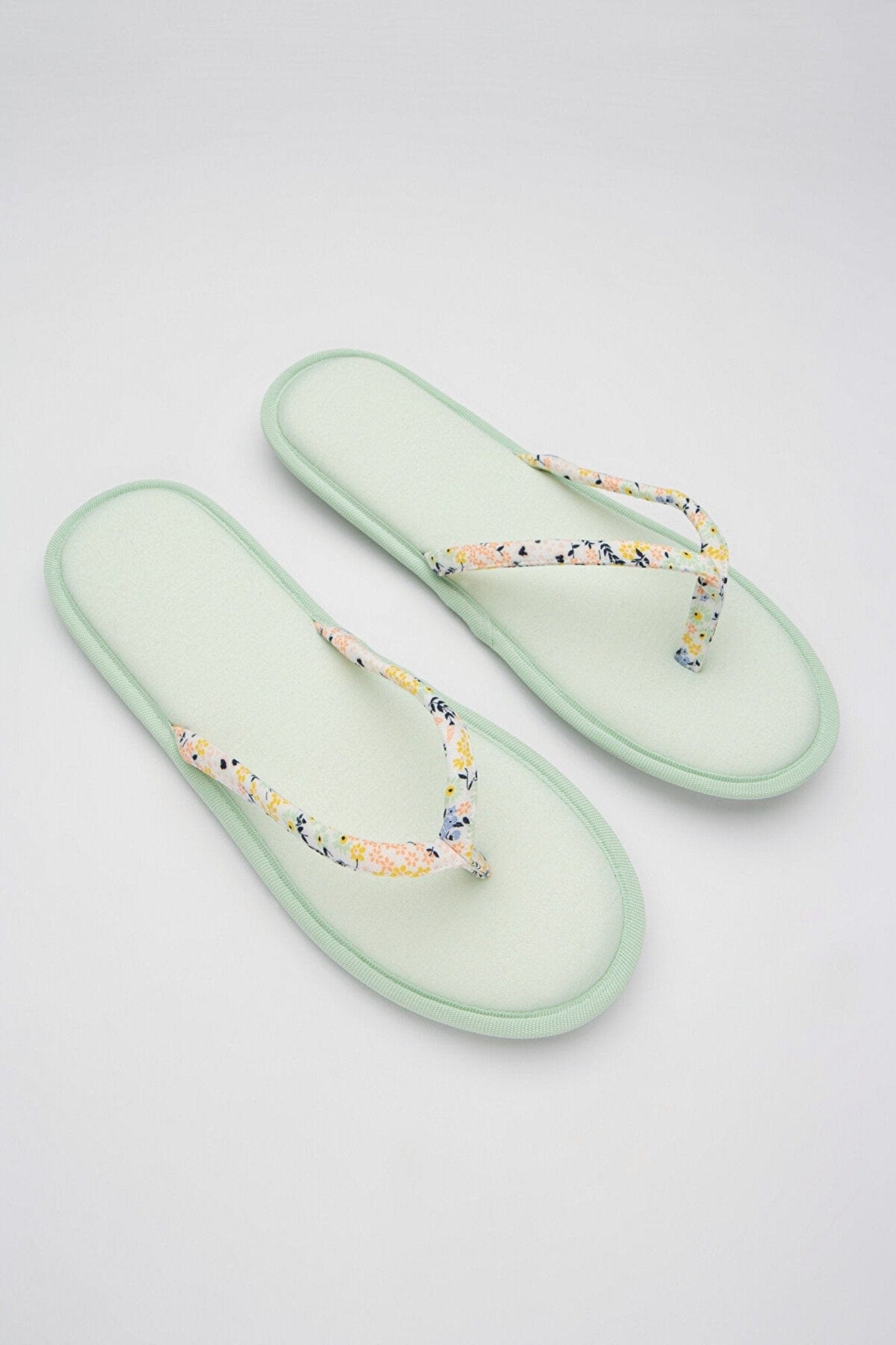 Mint Green Floral Patterned Spa Slippers 35-36 FLEXISB