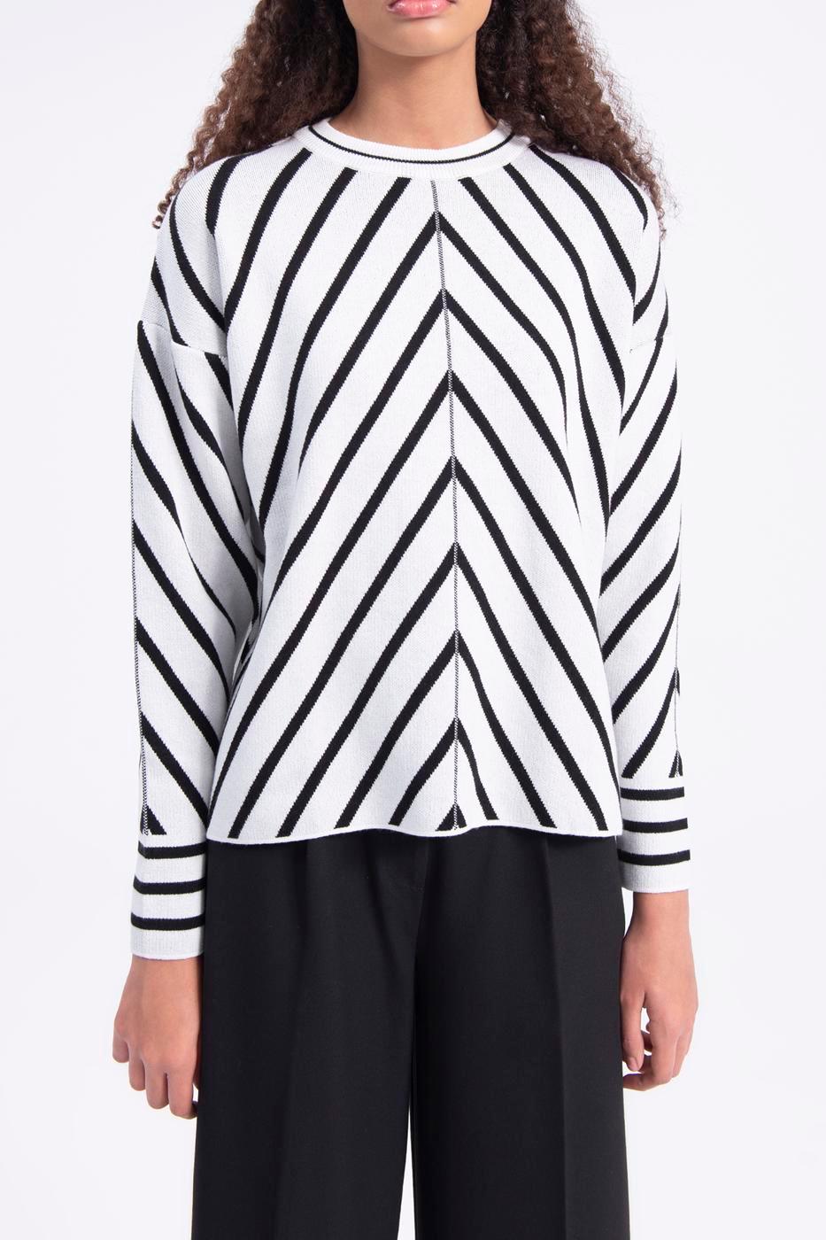 Oblique Striped Sweater ZEFASH