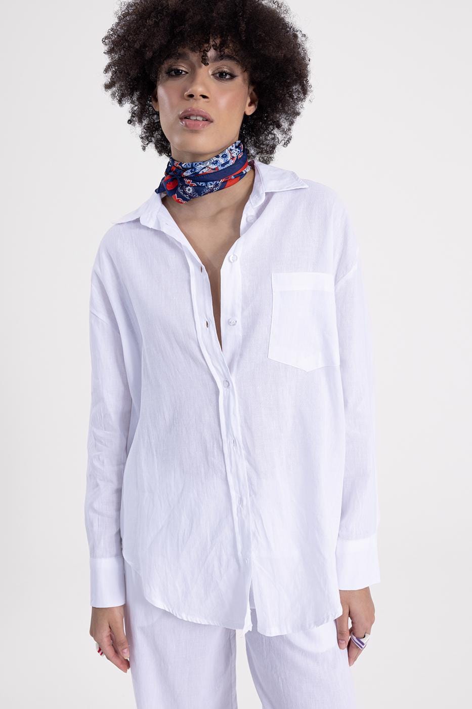 Oversized Linen Shirt White / XS / 2 ZEFASH