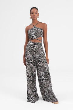 Patterned Loose Trousers