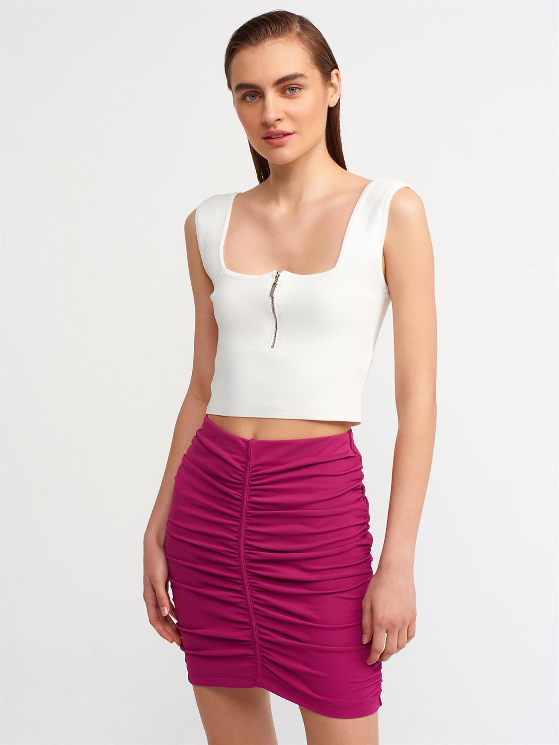 Pleated Mini Skirt Magenta / L / 8 ZEFASH