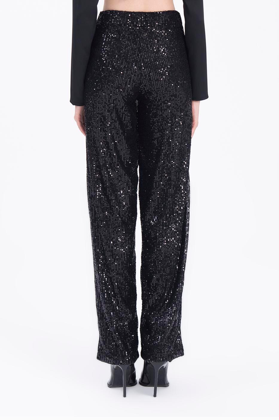 Sequined Pile Cuff Trousers ZEFASH