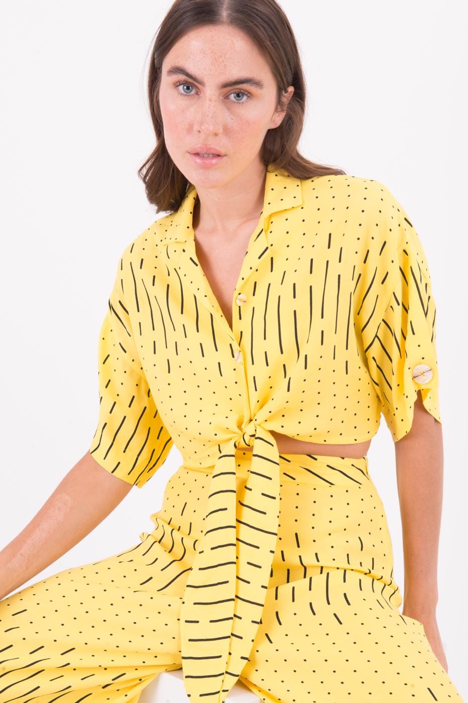 Shirt With Binding Detail Yellow / XS / 2 ZEFASH