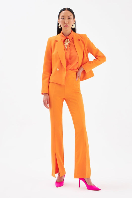Spanish Trousers With Slit Detail Orange / S / 4 ZEFASH