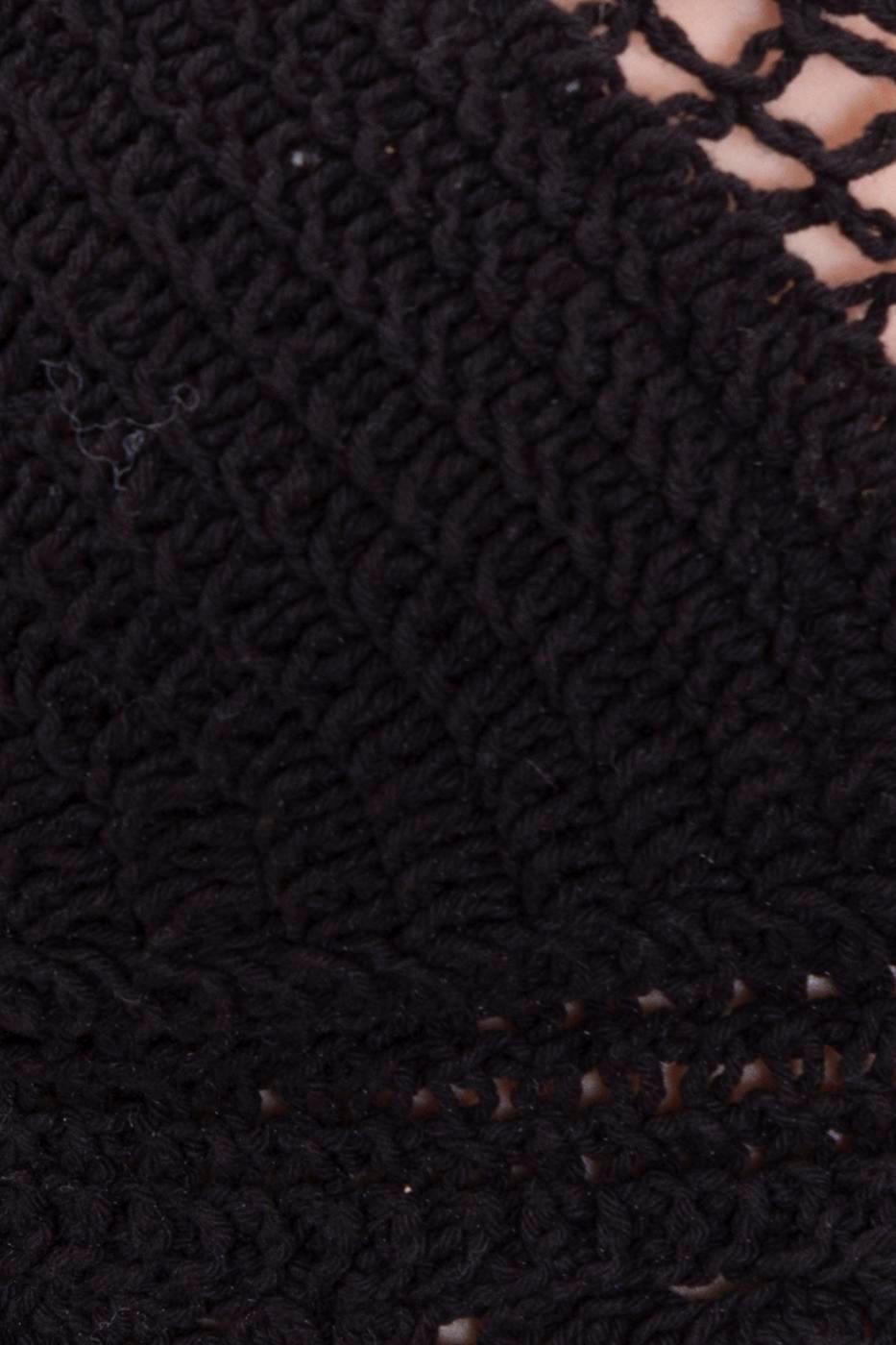 Tassel Detailed Knitted Bustier Black / One Size ZEFASH