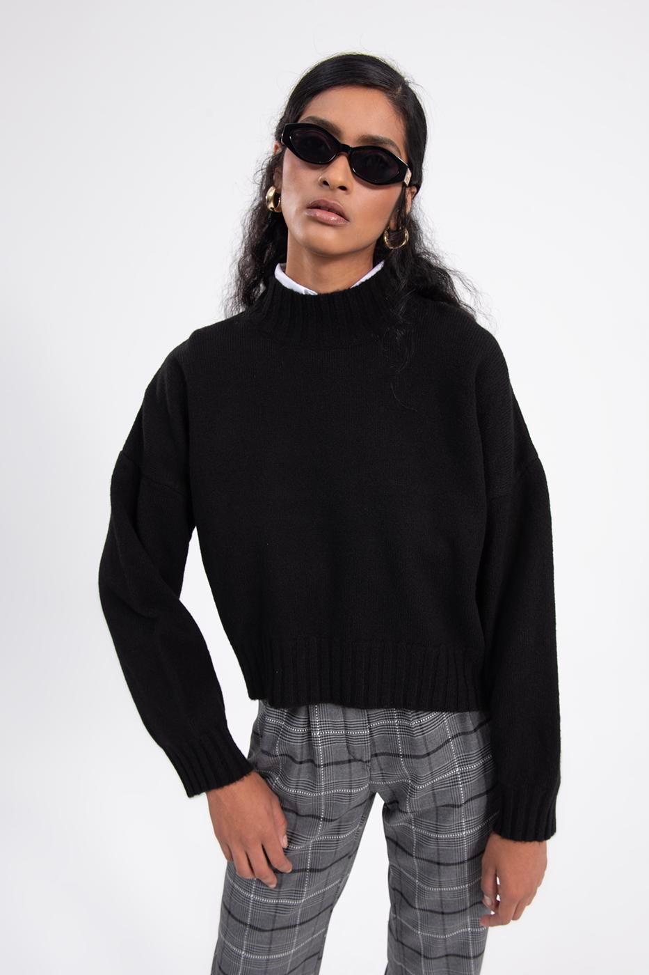 Turtleneck Knitwear Sweater Black / XS / 2 ZEFASH