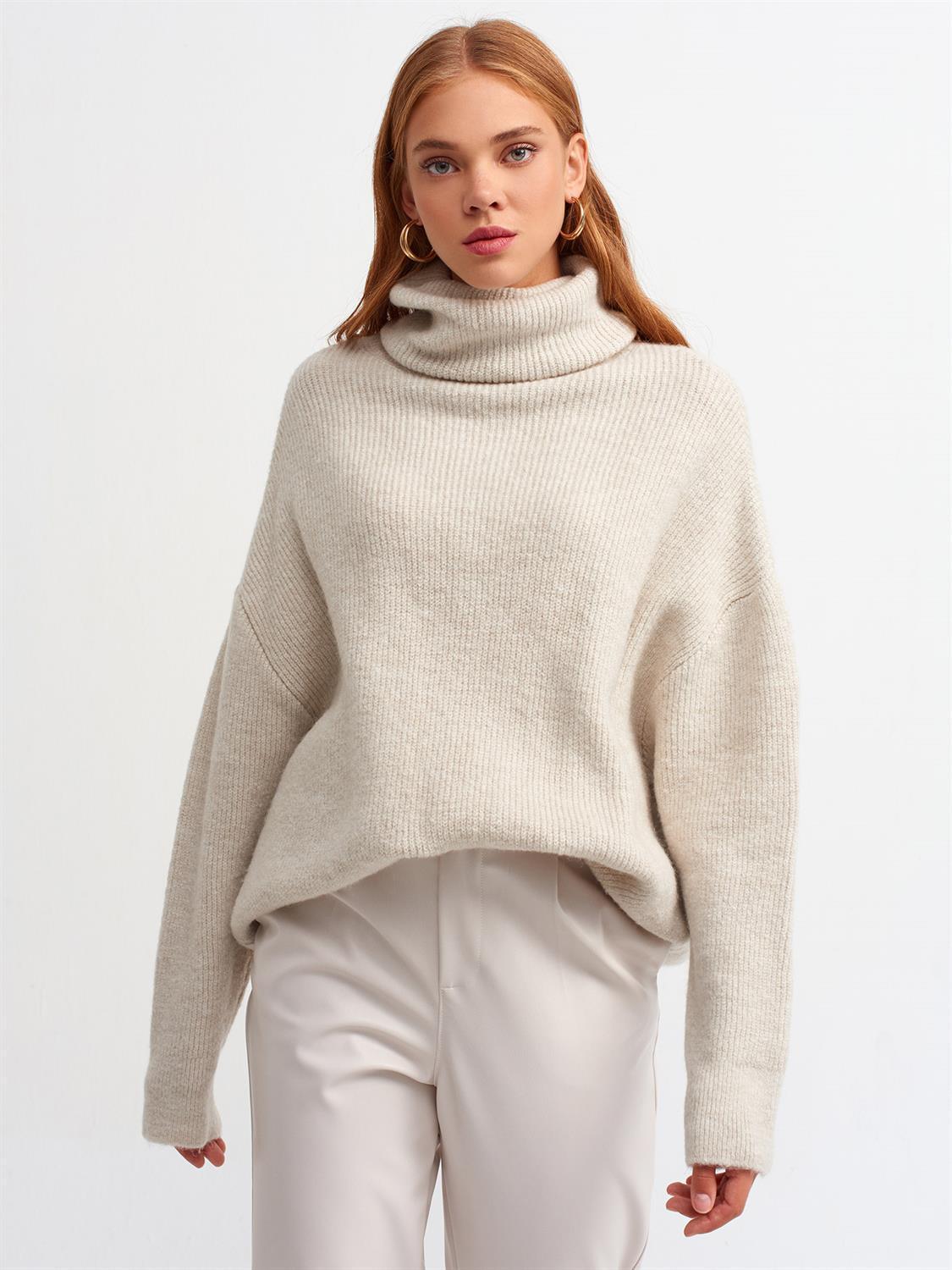 Turtleneck Wide Sweater ZEFASH