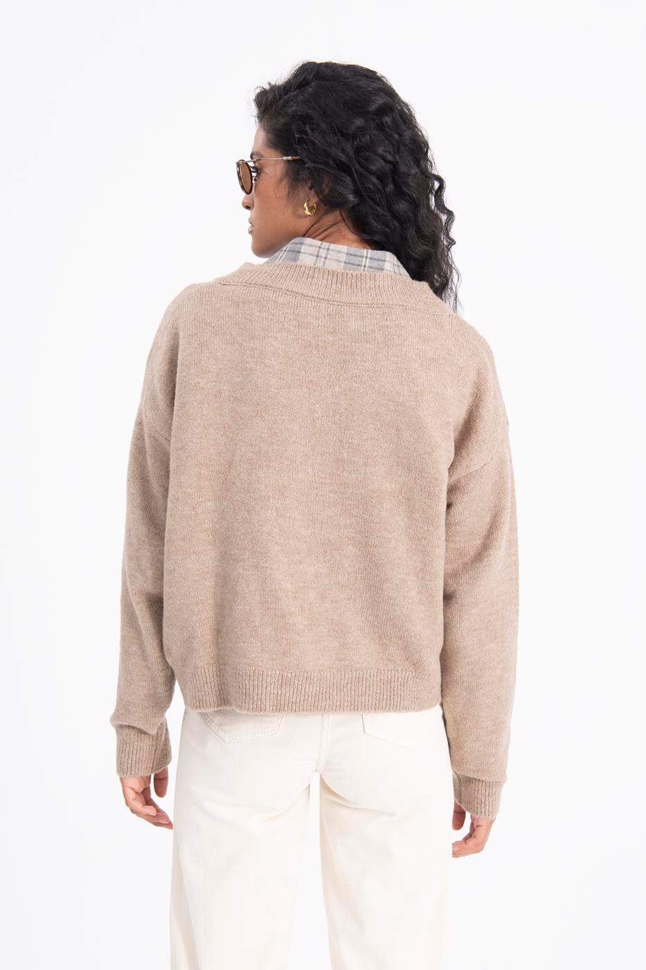V-Neck Basic Sweater ZEFASH